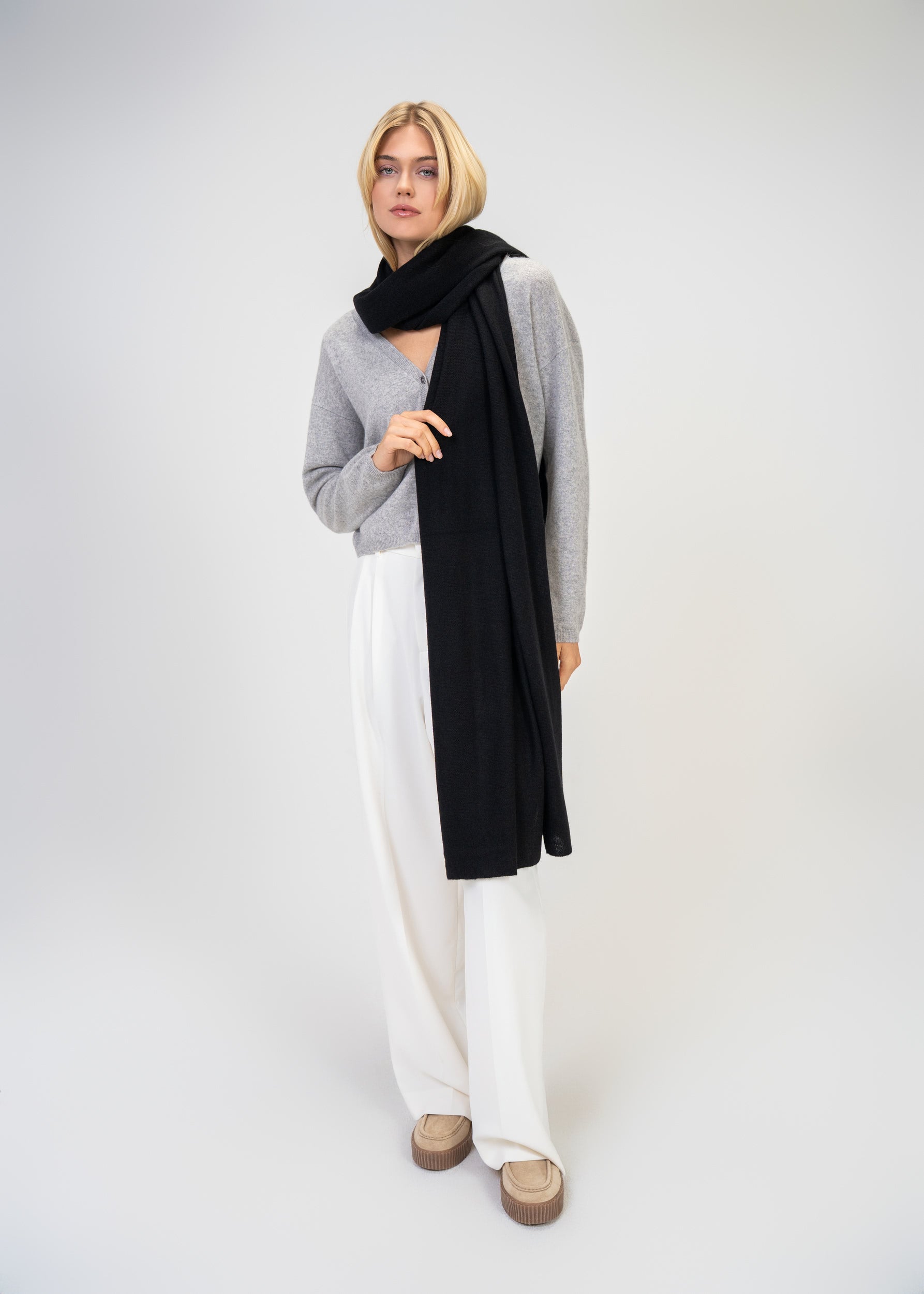 Kaschmir Schal & Mütze Set Damen – Luxus 100 % Kaschmir