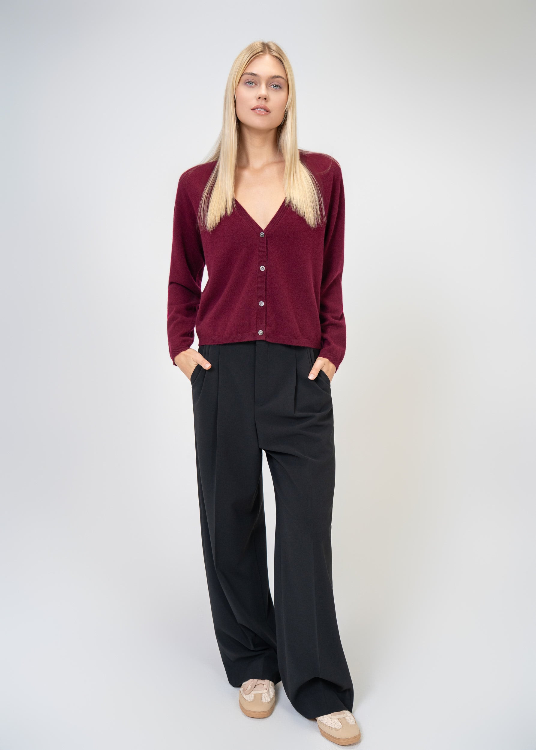 Relaxed Fit V-Neck Cashmere Cardigan