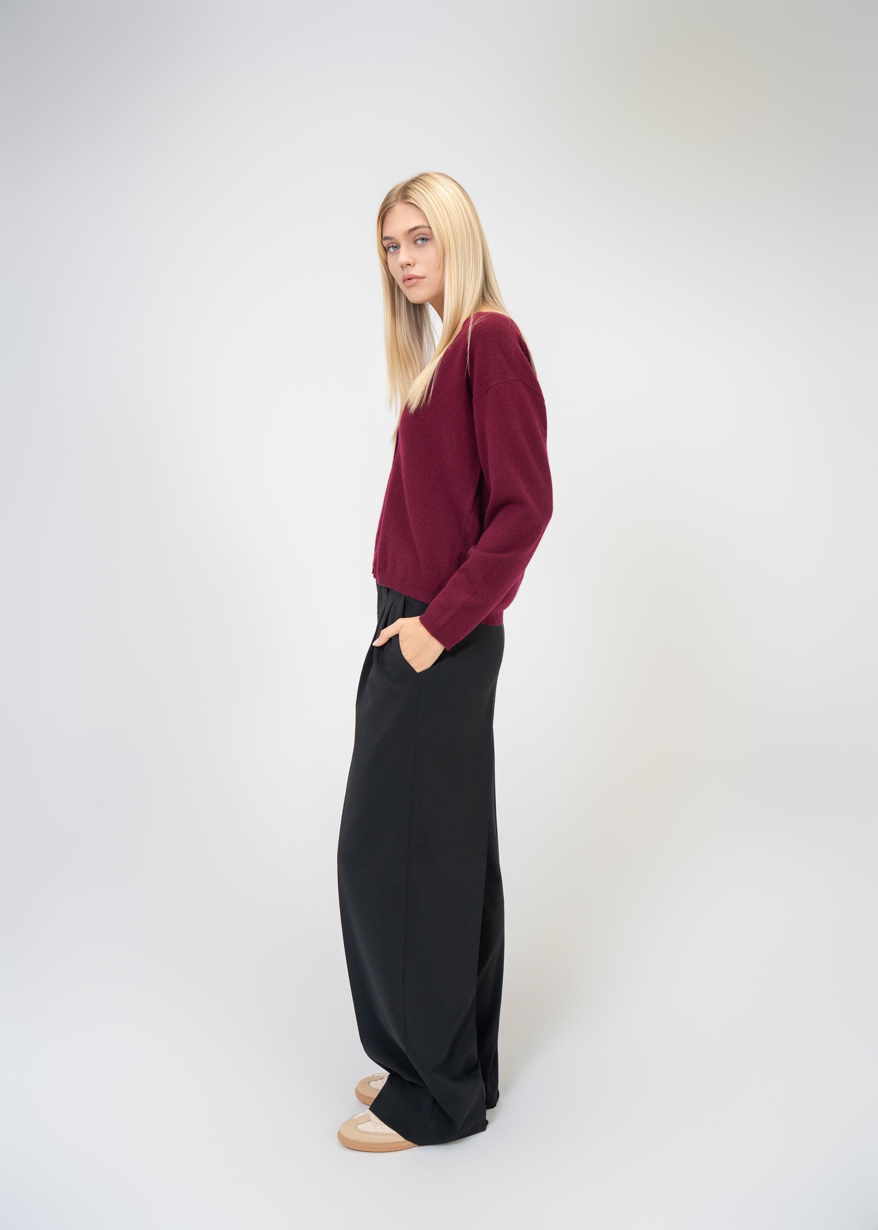 Relaxed Fit V-Neck Cashmere Cardigan