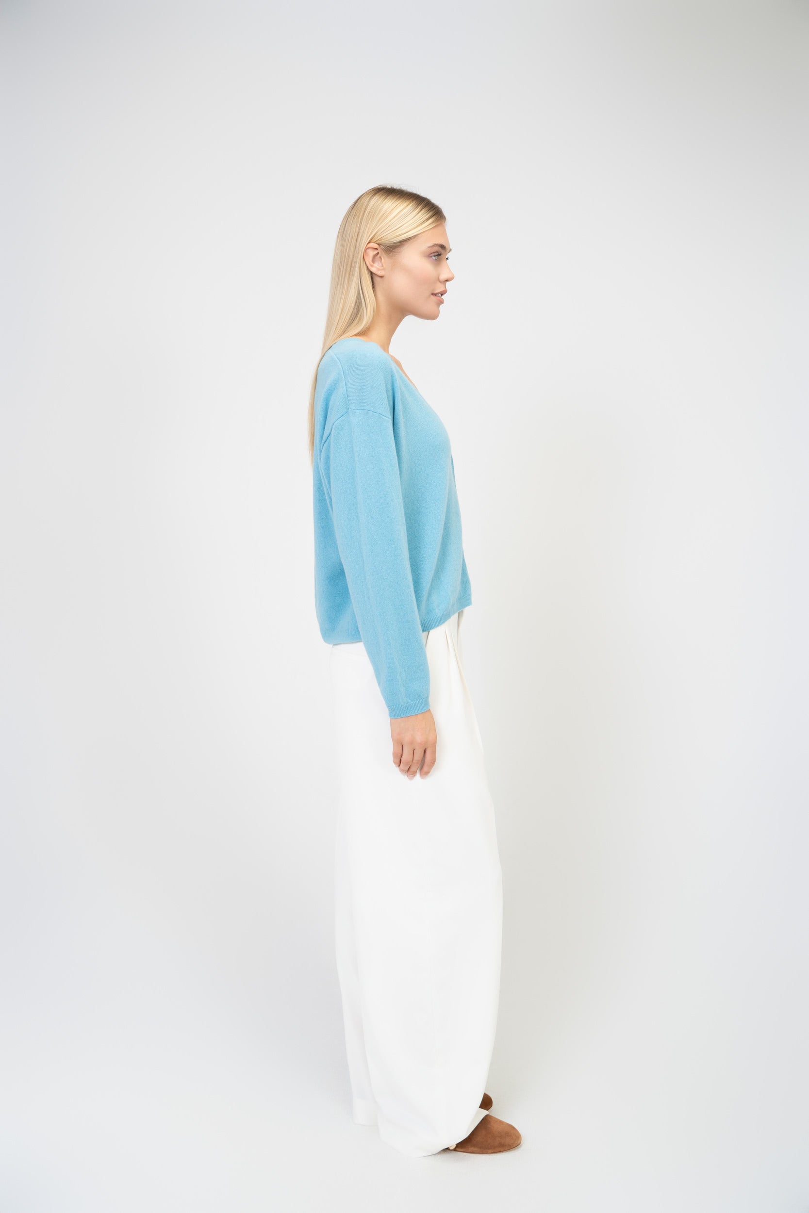 Relaxed Fit V-Neck Cashmere Cardigan