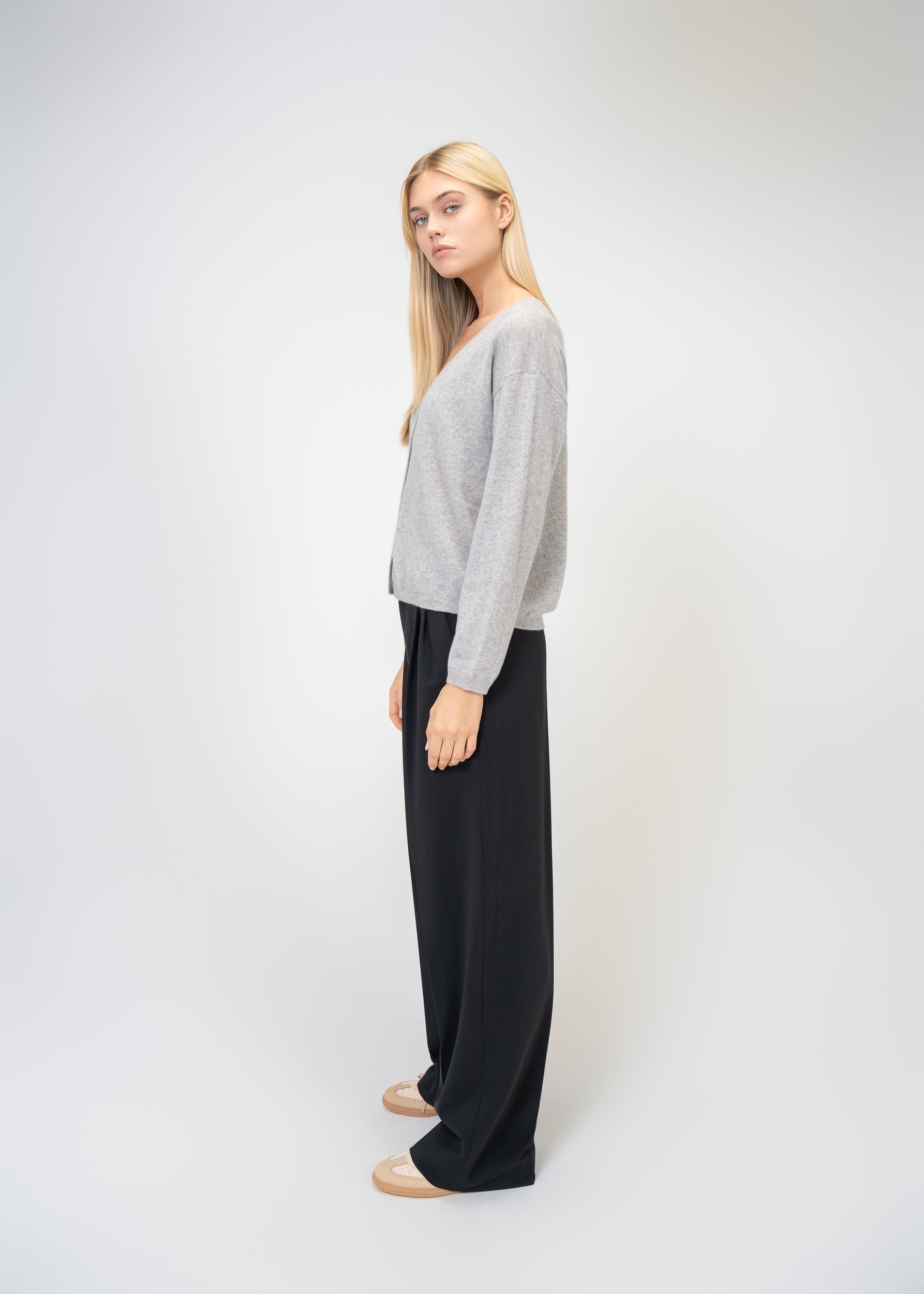 Relaxed Fit V-Neck Cashmere Cardigan