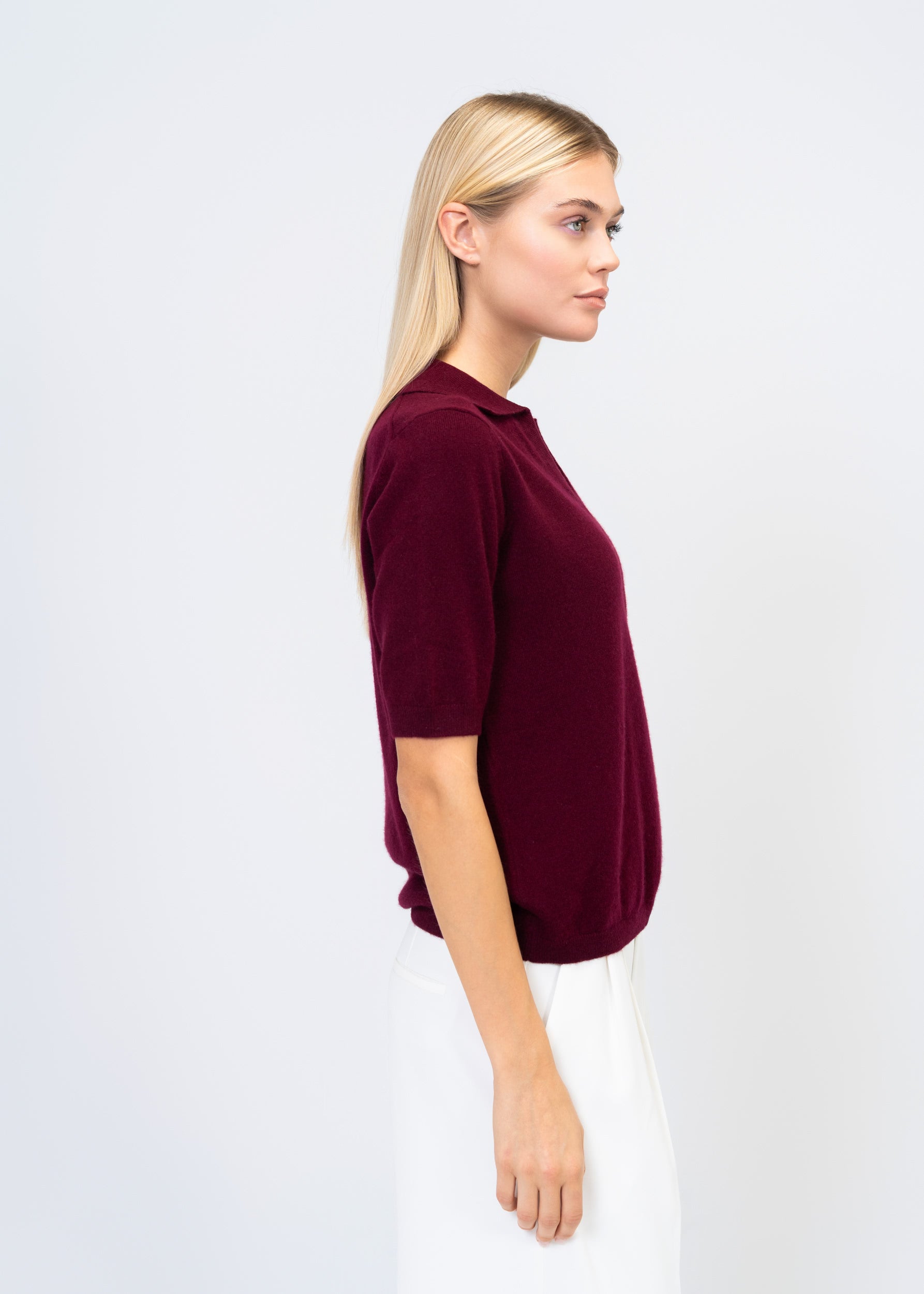 Kaschmir Polo Halbarm – Luxus Strickpullover Damen