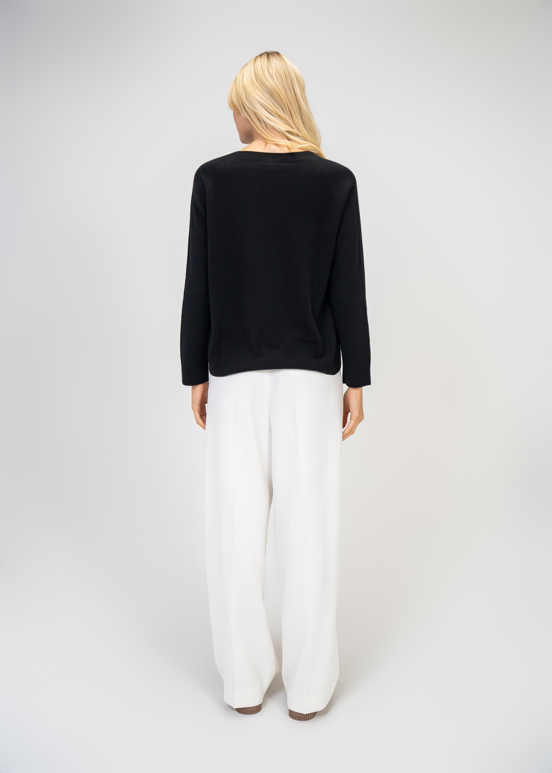 Kaschmir Pullover Damen V-Ausschnitt – Luxus Strick