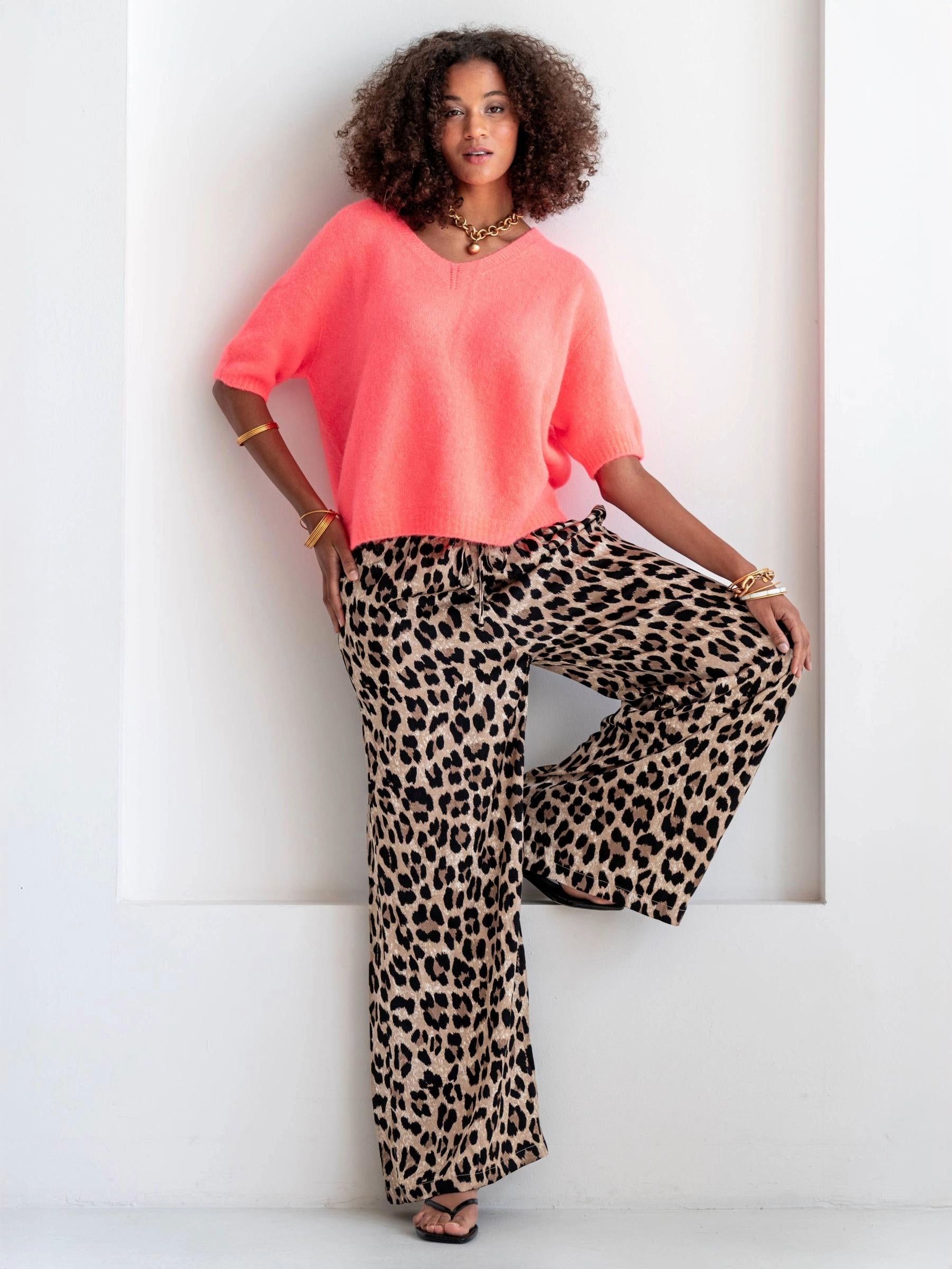 Kurzarm Alpaka-Pullover Damen „Coral“ | Made in Italy