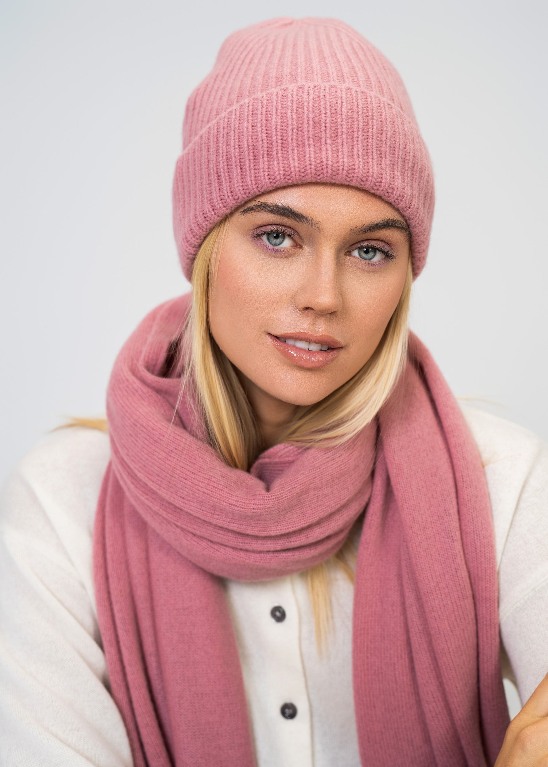 Kaschmir Schal & Mütze Set Damen – Luxus 100 % Kaschmir