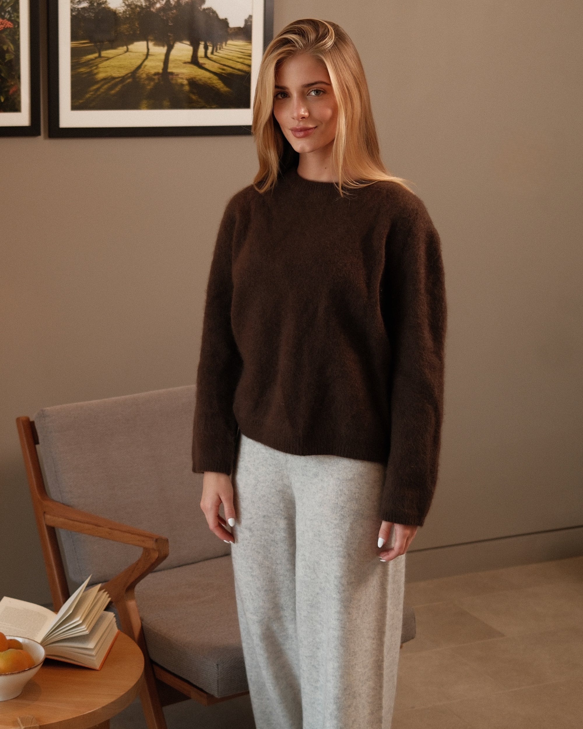 Rundhals Pullover Merino-Kaschmir Mokka #Farbe_Mokka
