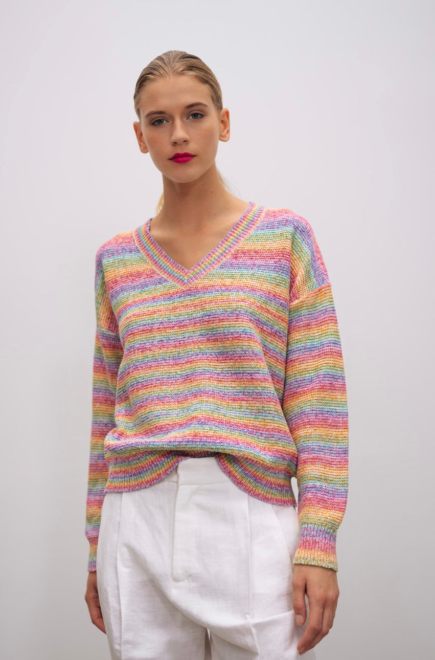 Rainbow knit sweater