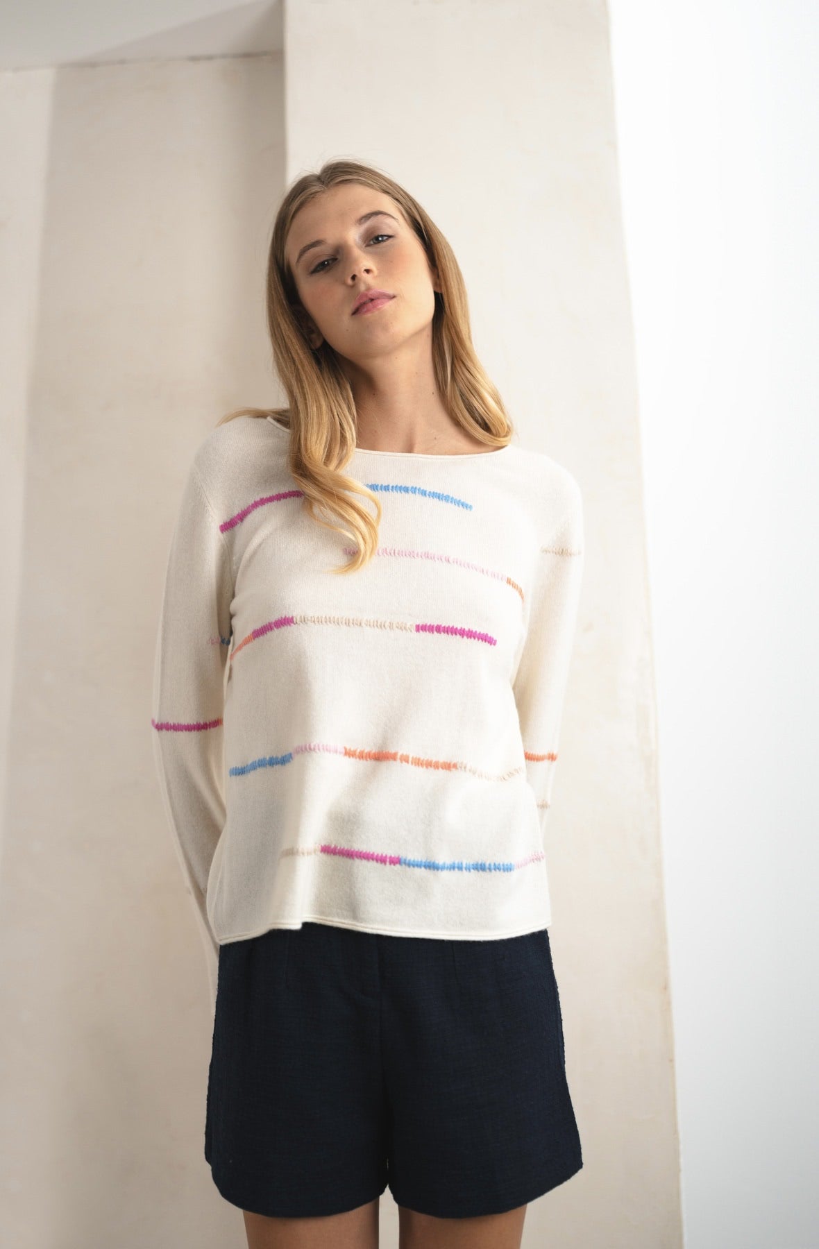 Hand-decorated cashmere sweater