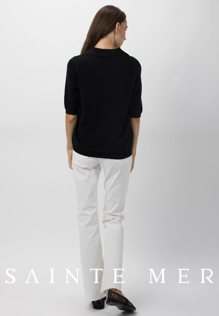 Cashmere polo neck sweater