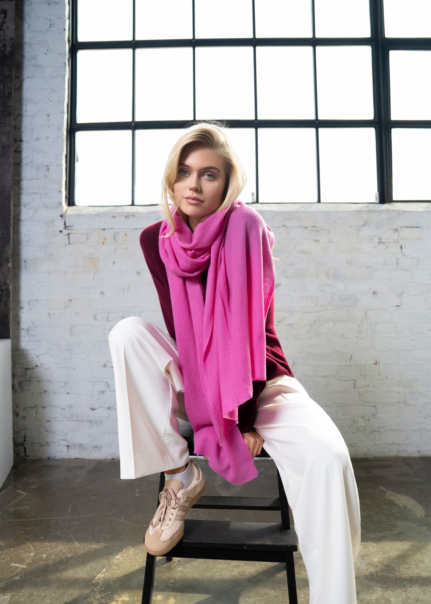 Large Scarf made of 100% pure Cashmere