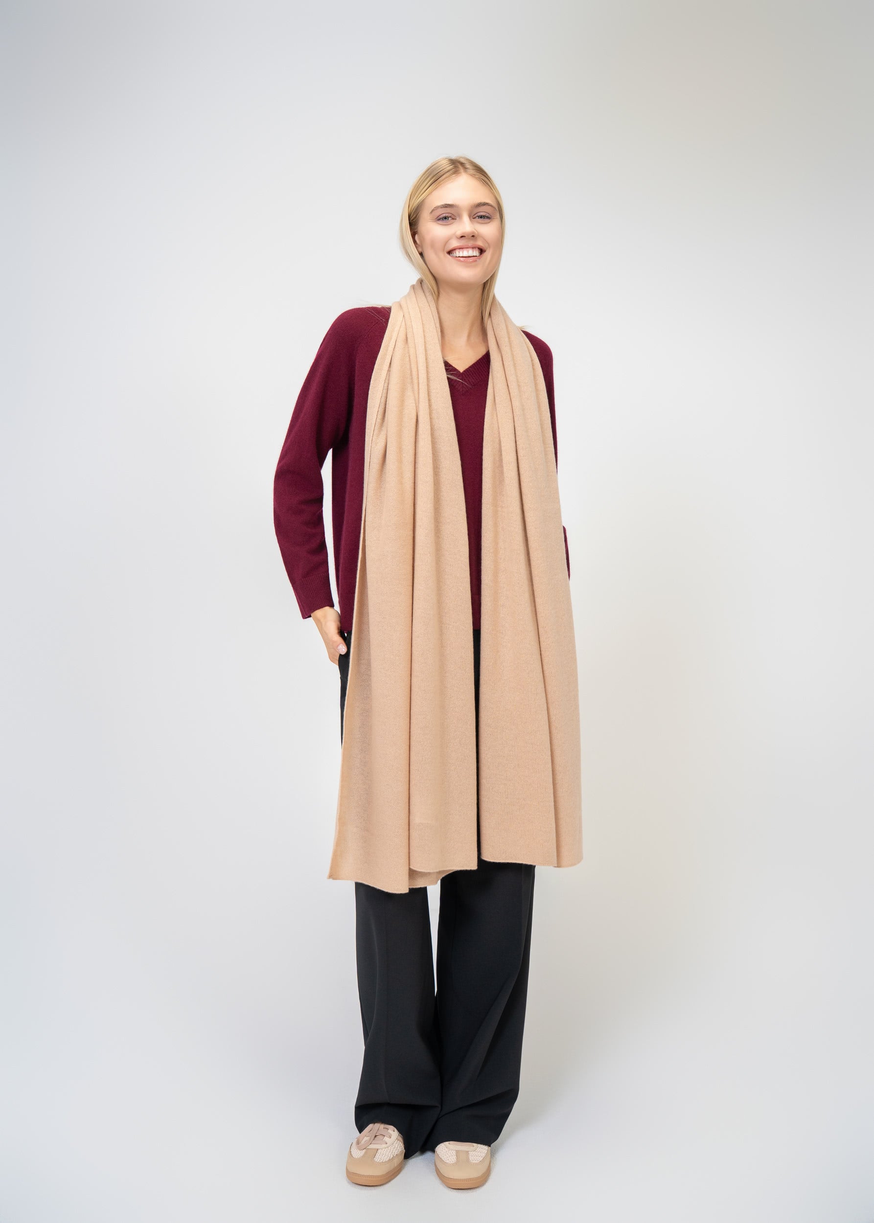 Kaschmir Schal & Mütze Set Damen – Luxus 100 % Kaschmir
