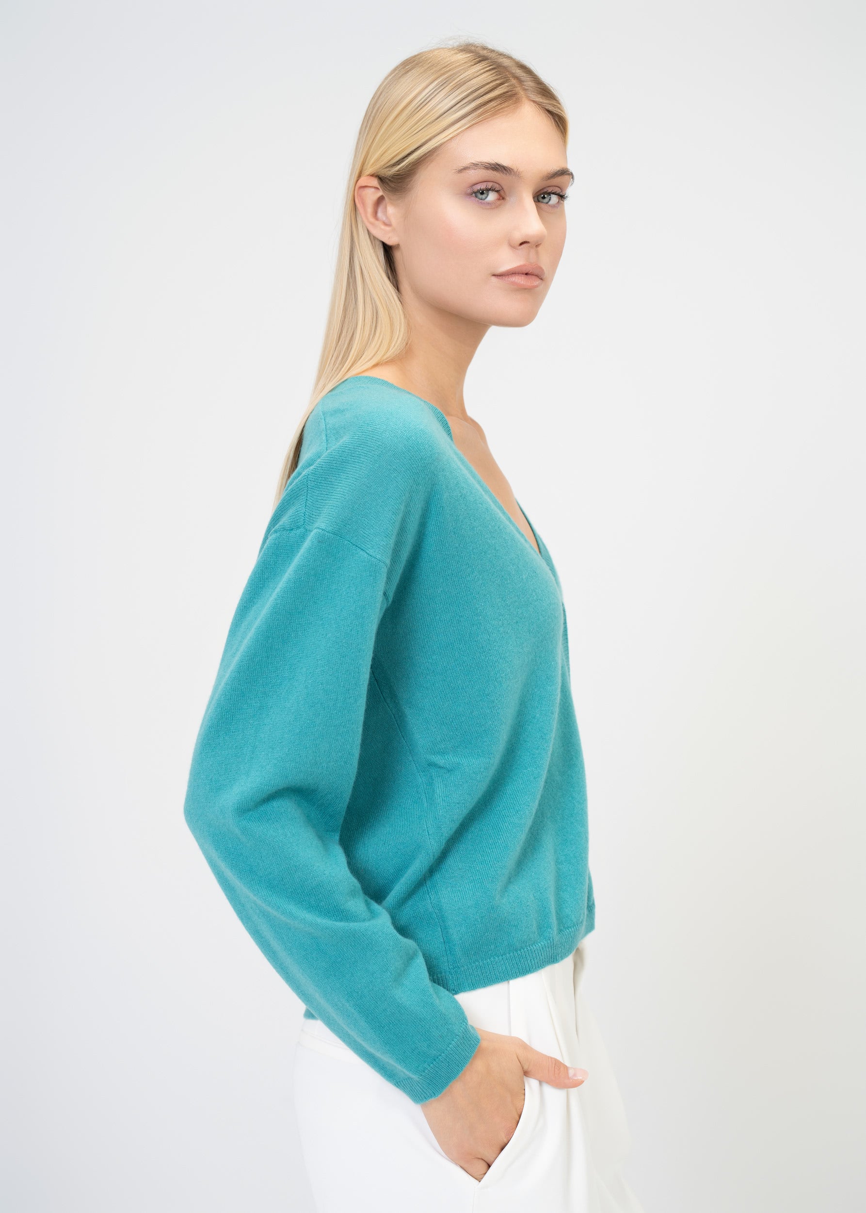 Kaschmir Strickjacke V-Ausschnitt – Luxus Cardigan