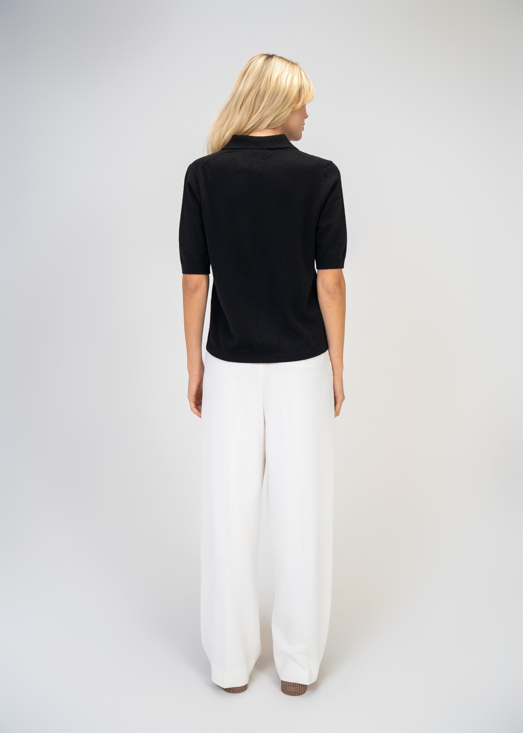 Kaschmir Polo Halbarm – Luxus Strickpullover Damen