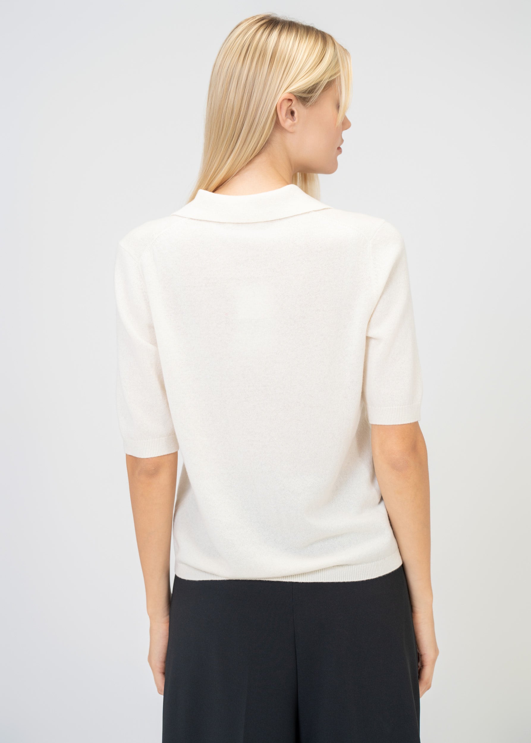 Kaschmir Polo Halbarm – Luxus Strickpullover Damen