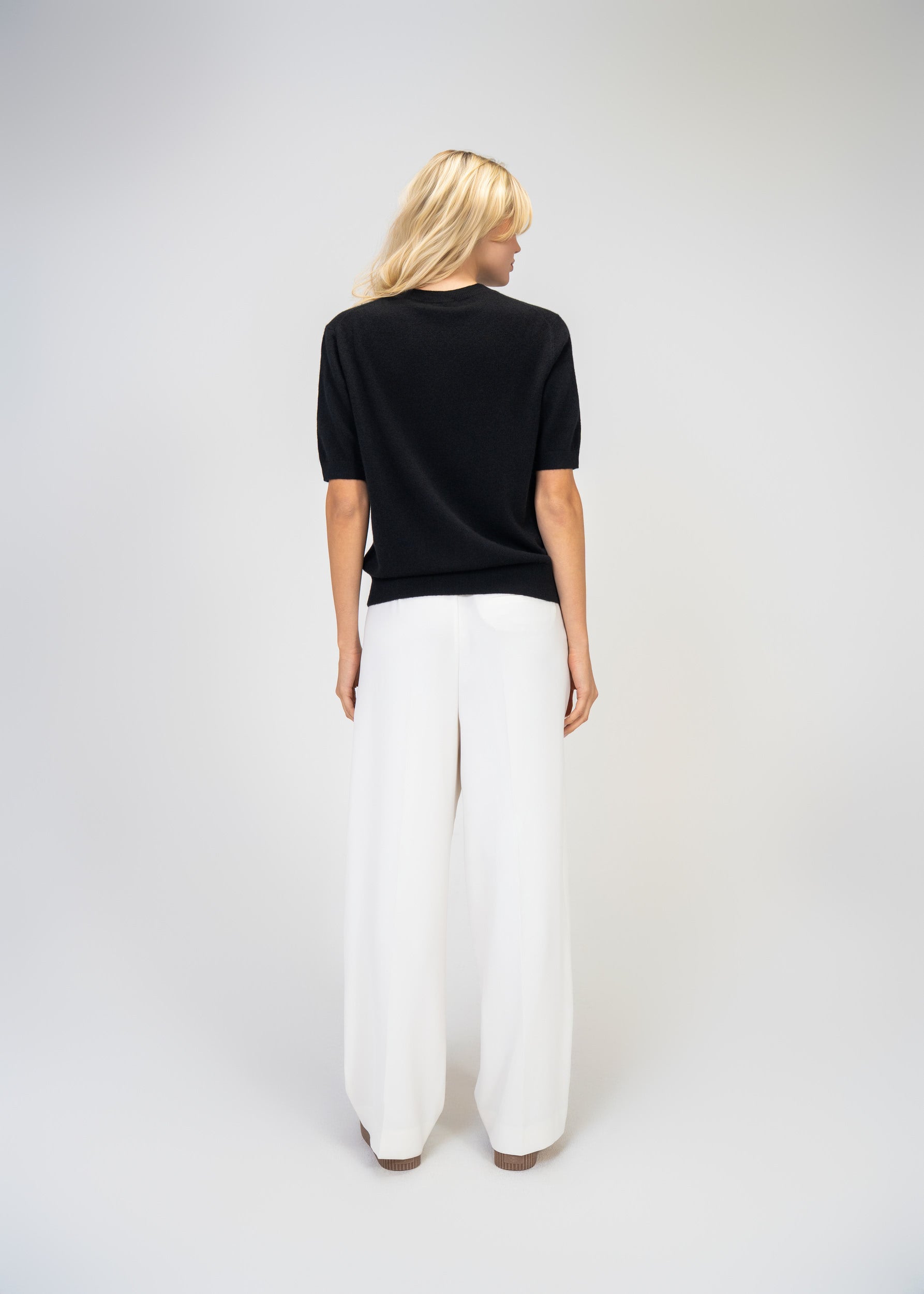 Kaschmir Halbarm Rundhals – Premium Strickpullover