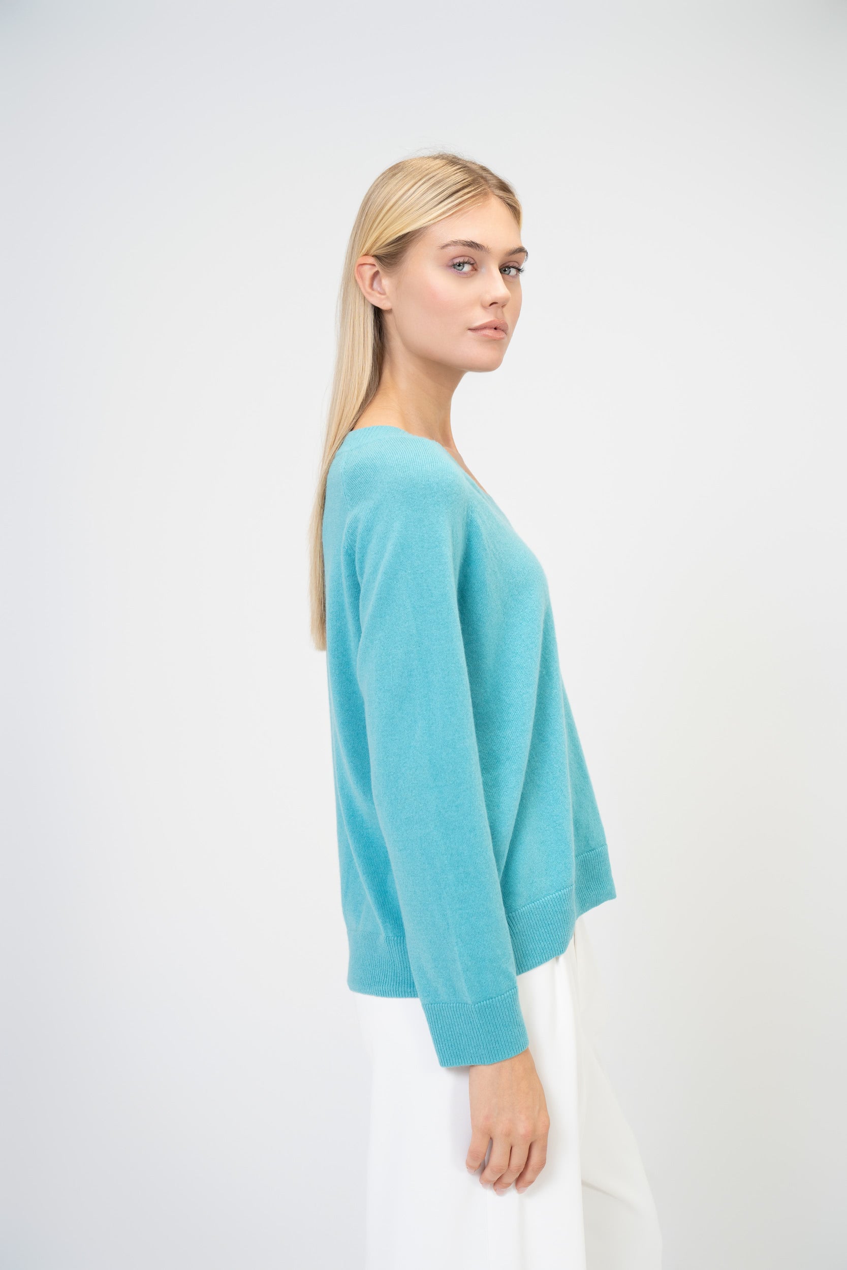 Kaschmir Pullover Damen V-Ausschnitt – Luxus Strick