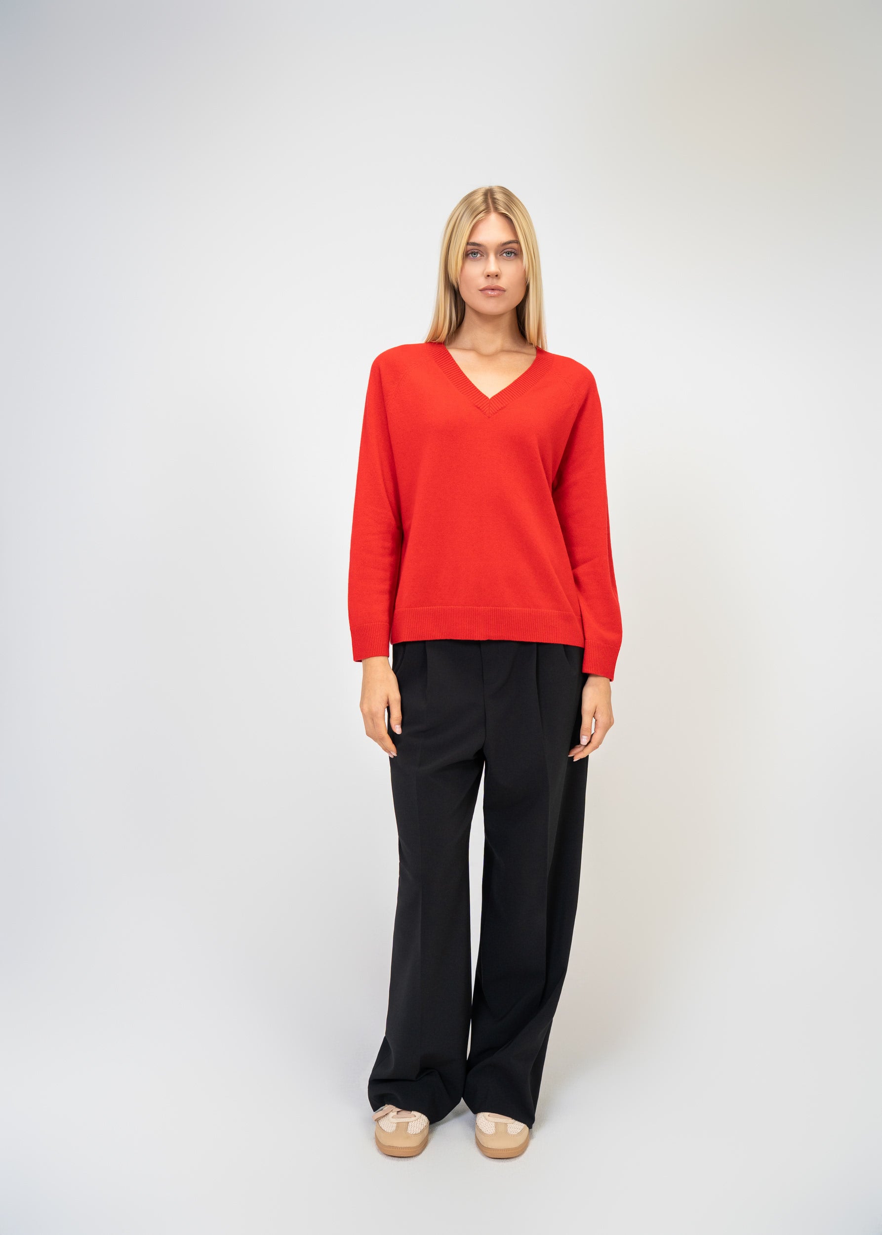 Kaschmir Pullover Damen V-Ausschnitt – Luxus Strick