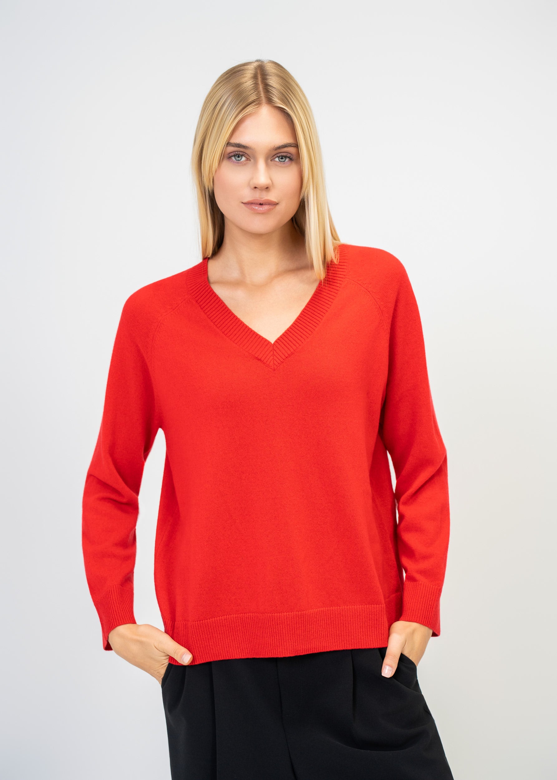 Kaschmir Pullover Damen V-Ausschnitt – Luxus Strick