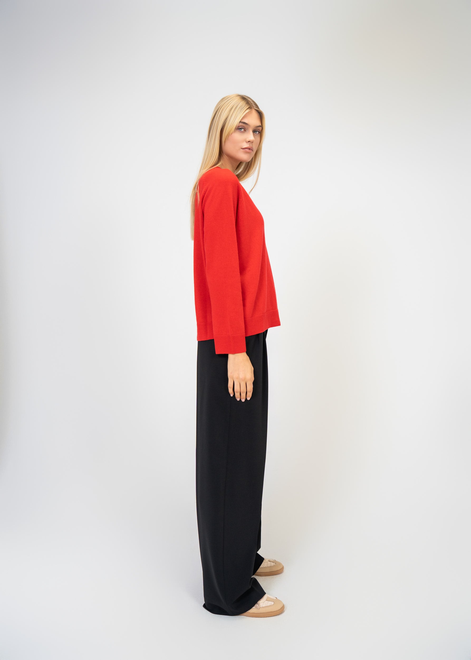 Kaschmir Pullover Damen V-Ausschnitt – Luxus Strick
