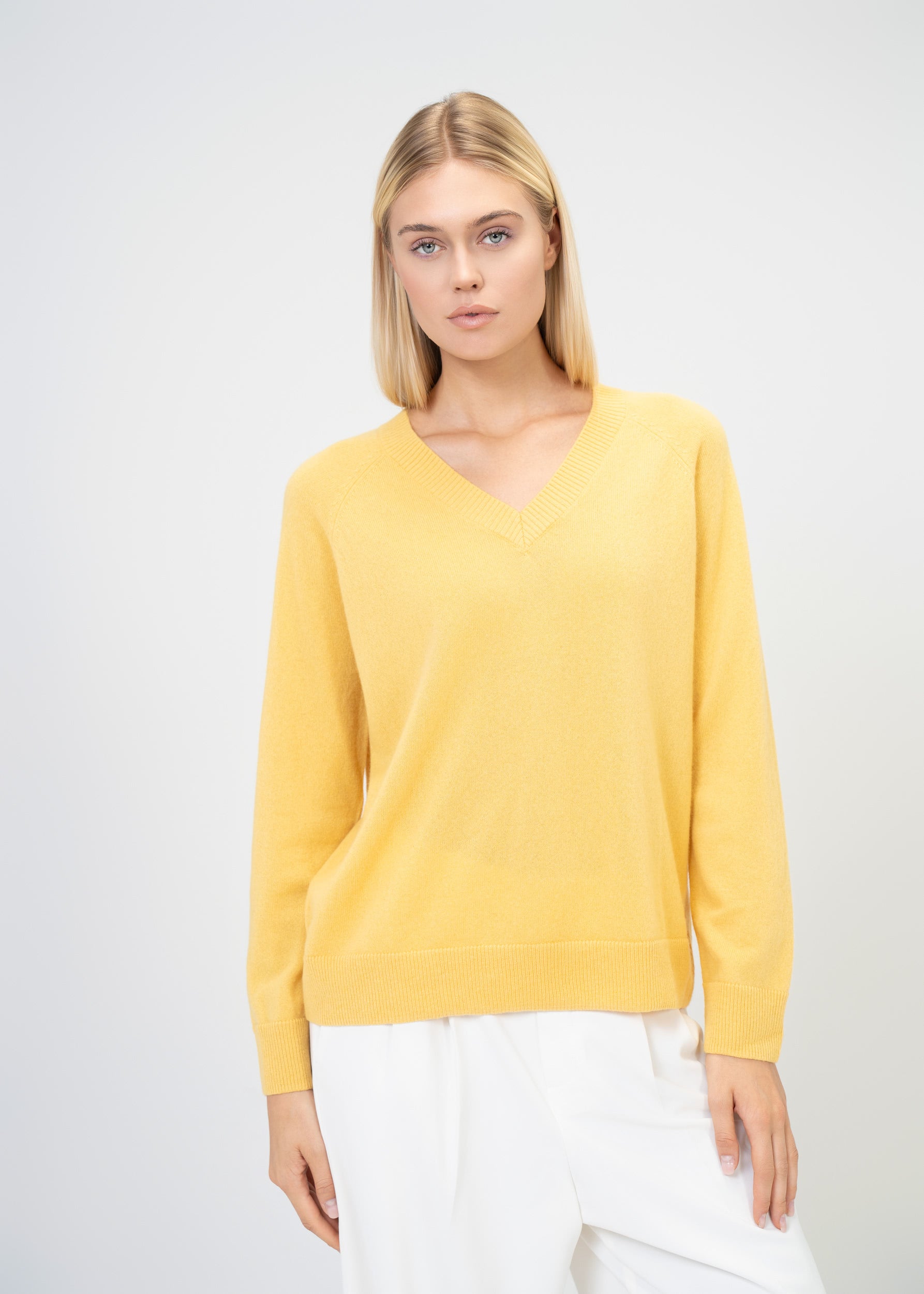 Kaschmir Pullover Damen V-Ausschnitt – Luxus Strick