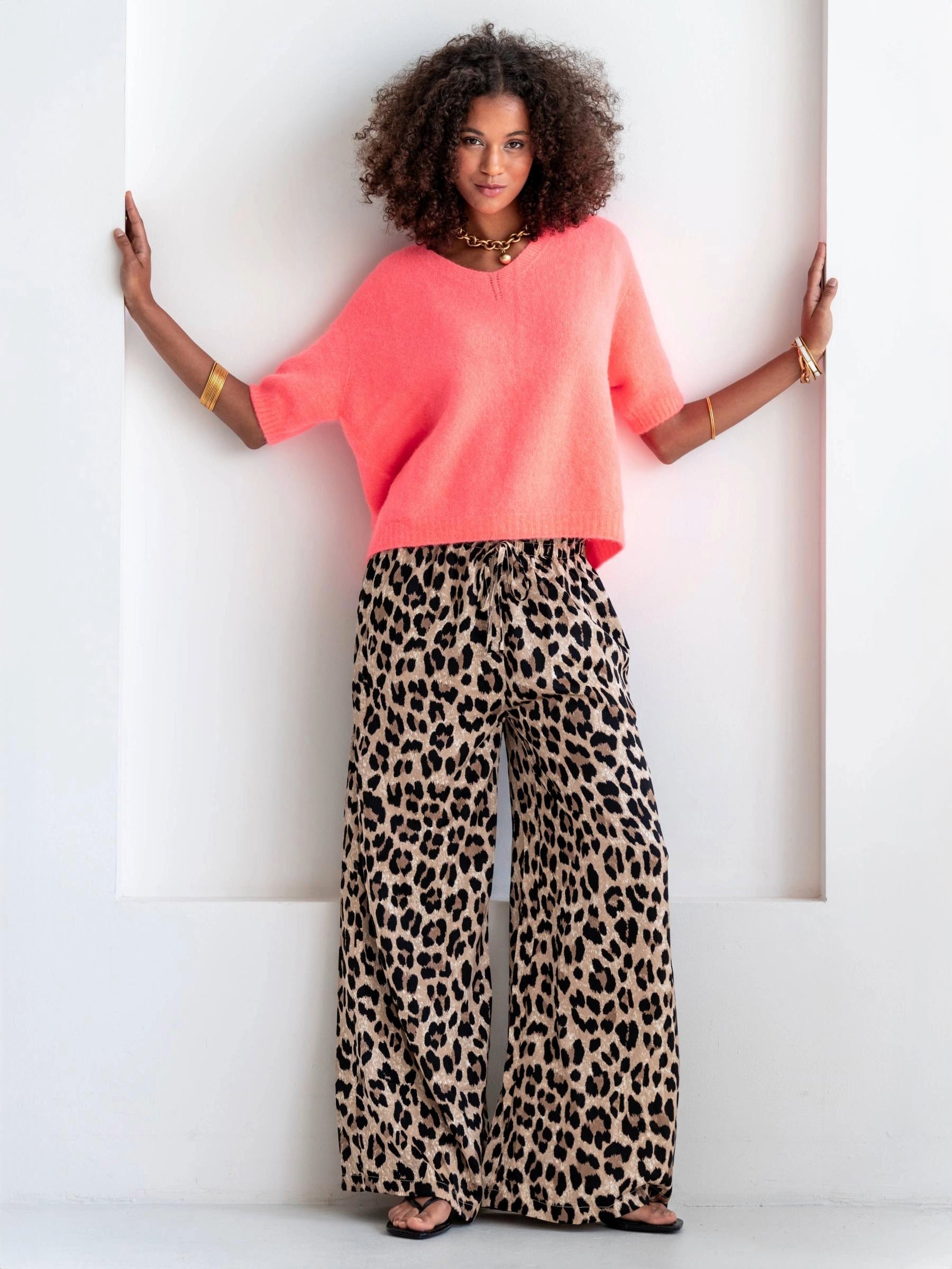Kurzarm Alpaka-Pullover Damen „Coral“ | Made in Italy