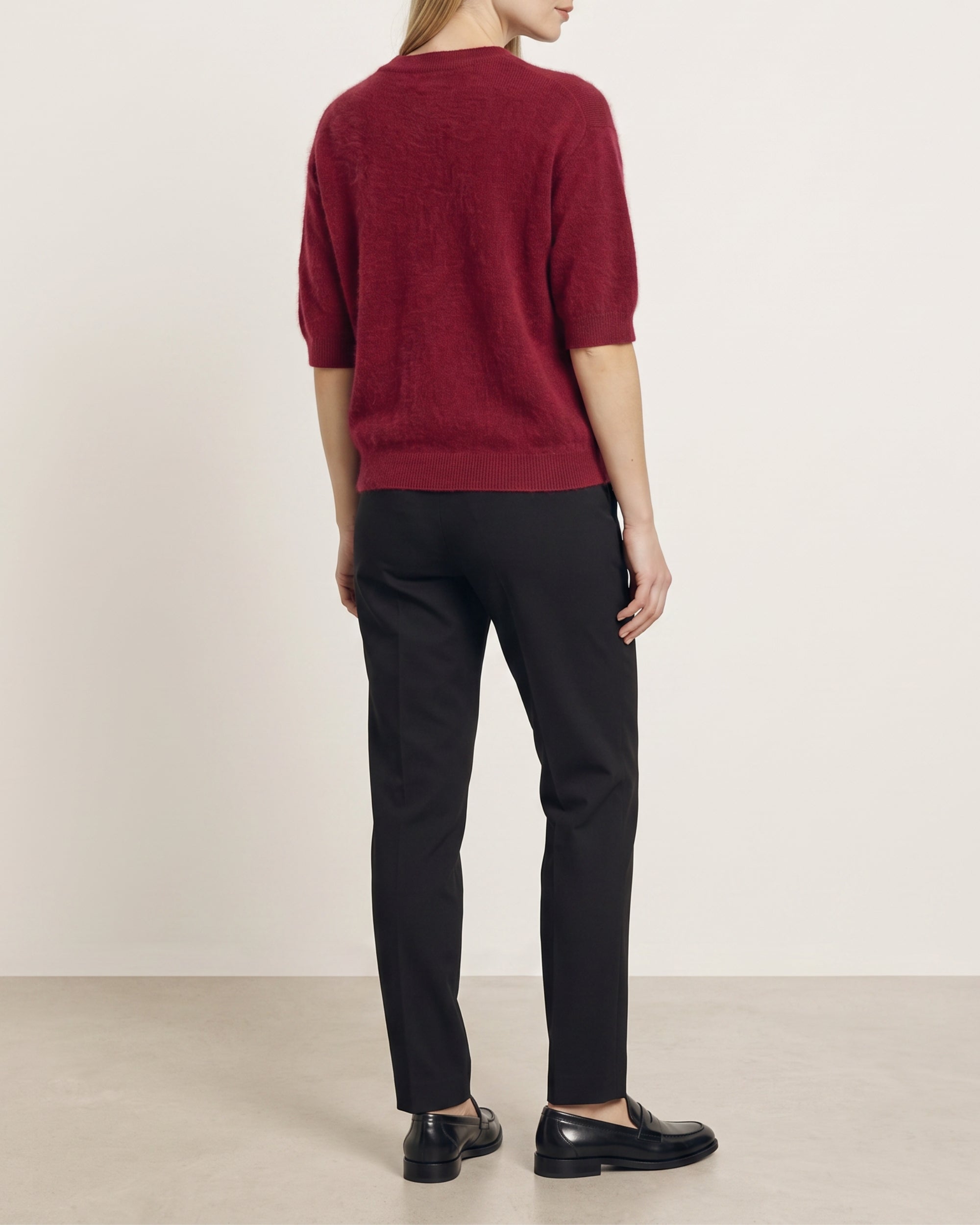 Kurzarm Pullover in Berry, Gesamtansicht